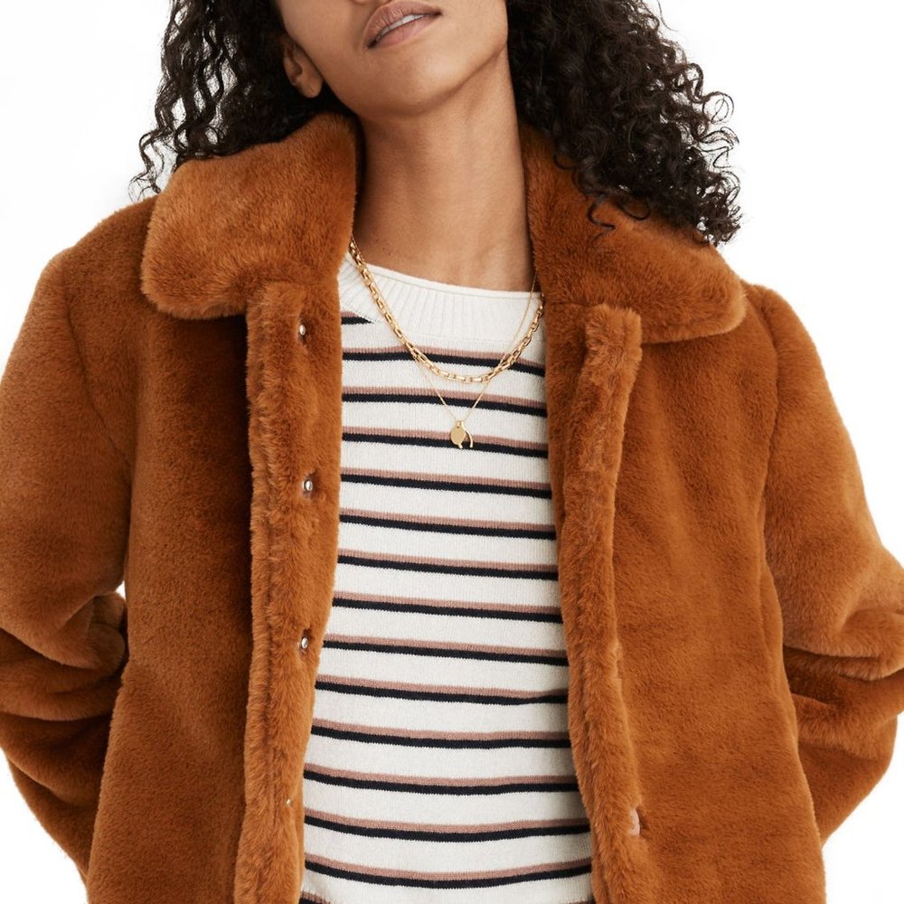 Faux Fur Crop Coat (NWT)